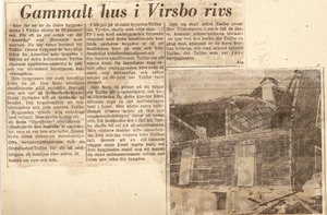 Artikel Gammalt hus i Virsbo rivs